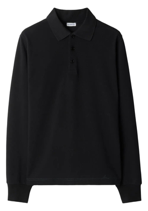 Burberry long-sleeve cotton polo shirt - Black