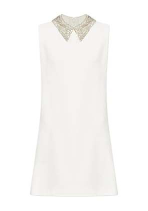 Versace embellished-collar sleeveless mini dress - Neutrals