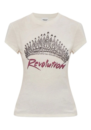 MARANT ÉTOILE crown print T-shirt - Neutrals