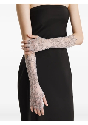 2310 STUDIO lace-detailed gloves - White