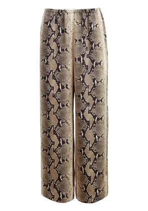 KHAITE Mindy snake-print crop trousers - Black