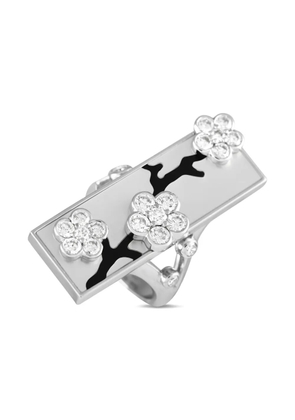 Van Cleef & Arpels Pre-Owned 18K white gold Miroir Des Eaux diamond and onyx ring - Silver