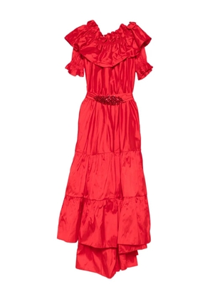 MIAU by Clara Rotescu embellished tiered asymetric dress