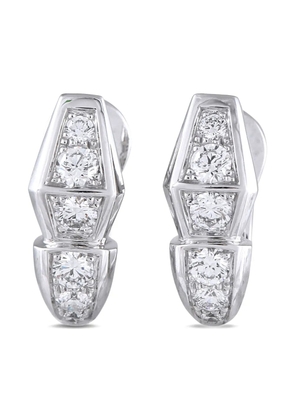 Bvlgari Pre-Owned 18K white gold Serpenti diamond earrings - Silver