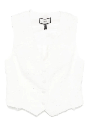 NISSA fringed waistcoat - White