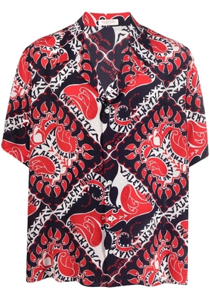 Valentino Garavani bandana-print short-sleeve silk shirt - Blue