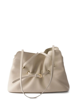 Prada small Dada leather tote bag - Neutrals