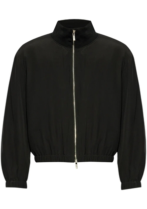 Helmut Lang layered silk bomber jacket - Black