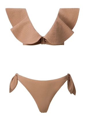 SOFIA ERHAN Marina ruffled bikini - Brown