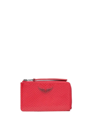 Zadig&Voltaire Wild python-effect cardholder - Red