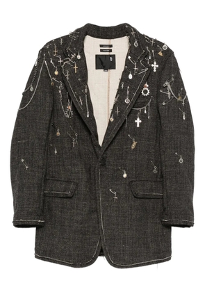 R13 Embellished single-breasted jacket - Grey