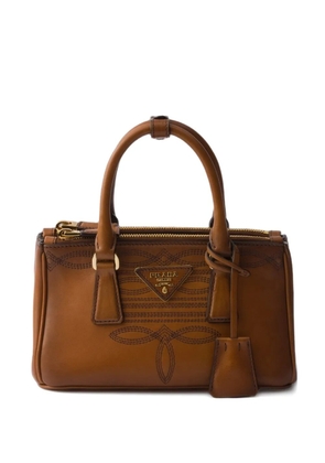 Prada mini Galleria leather tote bag - Brown