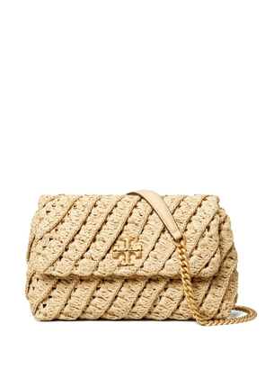 Tory Burch Kira braided straw shoulder bag - Neutrals
