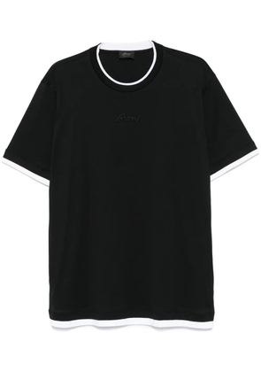Brioni logo-embroidered T-shirt - Black