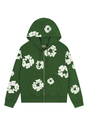 Denim Tears wreath-print zip-up hoodie - Green