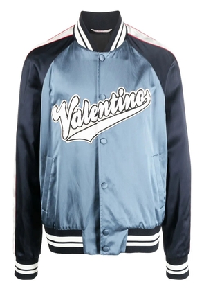 Valentino Garavani logo-patch bomber jacket - Blue