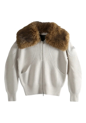 Moose Knuckles fur collar zip knitwear - Neutrals