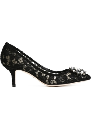 Dolce & Gabbana Rainbow Lace 60mm brooch-detail pumps - Black