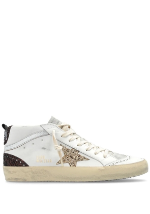 Golden Goose Mid Star glitter-detail sneakers - White