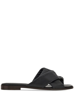 Ferragamo knot-detail leather slides - Black