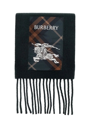 Burberry fringed logo scarf - Green