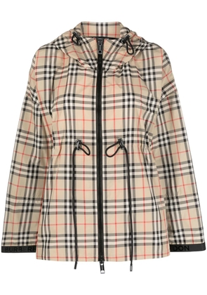 Burberry plaid-check hooded jacket - Neutrals