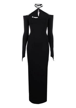 MANURÍ Connie fitted long dress - Black