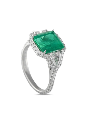 KWIAT platinum emerald and diamond ring - Silver