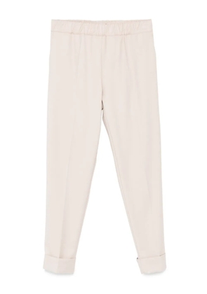 D.Exterior elastic-waistband cuffed trousers - Neutrals