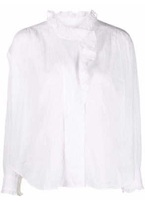 MARANT ÉTOILE ruffled high-neck blouse - White