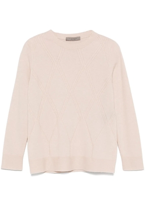 D.Exterior argyle-knit sweater - Pink