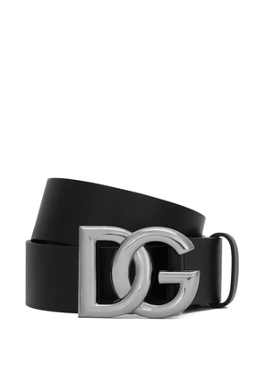 Dolce & Gabbana DG logo leather belt - Black