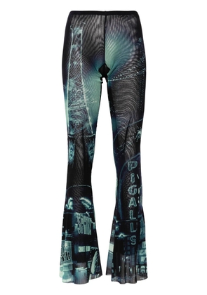Jean Paul Gaultier Pigalle-print flared trousers - Blue