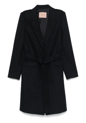 TWINSET logo-plaque coat - Blue