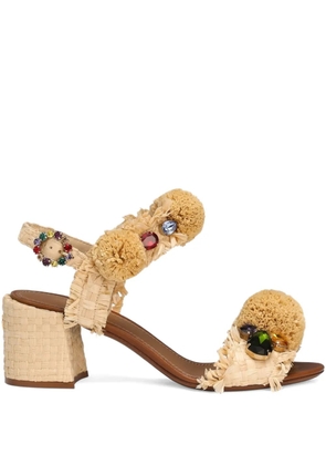 Dolce & Gabbana 60mm pompom-detail sandals - Neutrals