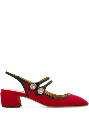 Ferragamo 40mm crystal-embellished Mary Jane pumps - Pink