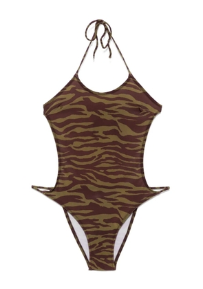The Attico zebra-print swimsuit - Green