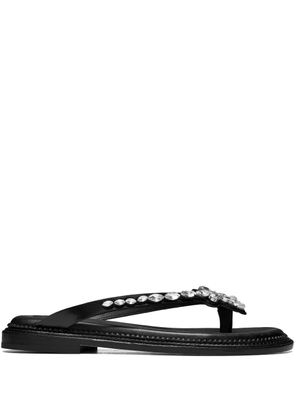 Simone Rocha crystal-embellished slides - Black