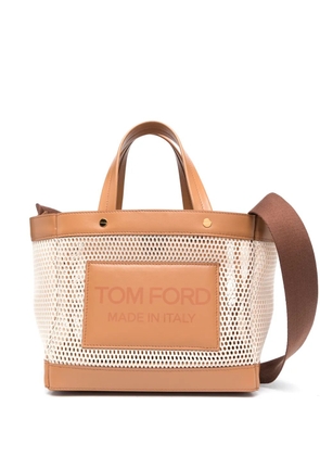 TOM FORD mesh-panelled shopping bag - Neutrals