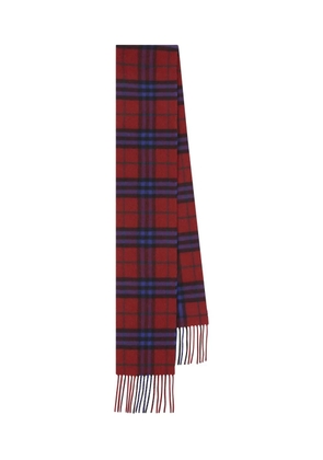 Burberry checked fringed scarf - Red