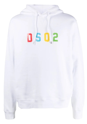 DSQUARED2 logo-print cotton hoodie - White