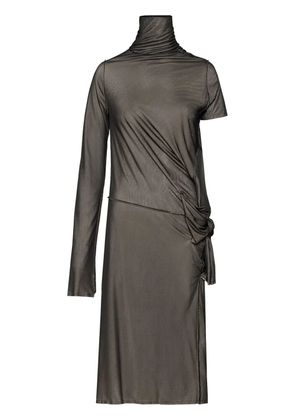Maison Margiela asymmetric ruched midi dress - Black