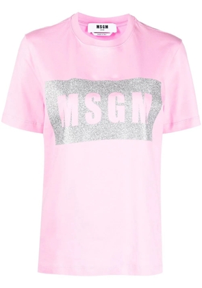 MSGM logo-print cotton T-shirt - Pink