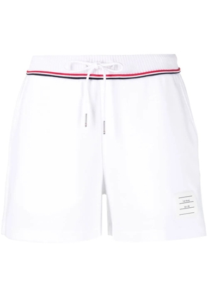 Thom Browne logo-patch sweat shorts - White