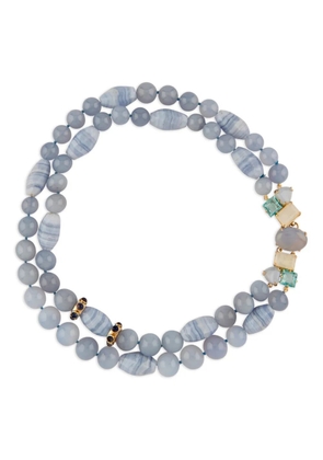 Bounkit Jewelry Lace agate necklace - Blue