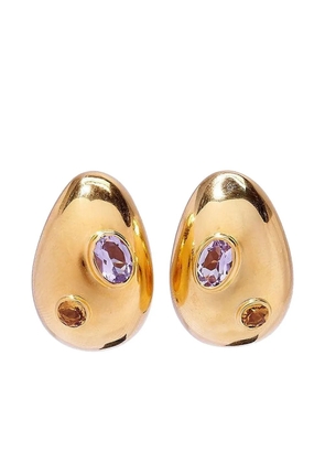 Lizzie Fortunato sterling silver amethyst and citrine earrings - Gold
