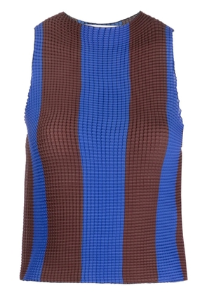 Sunnei striped sleeveless cropped top - Blue