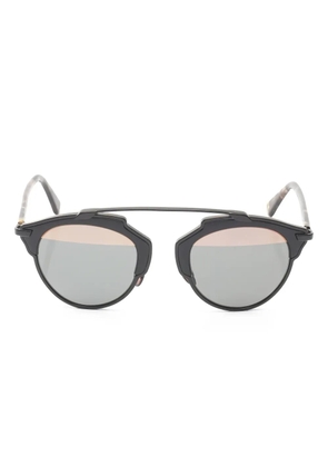 Christian Dior Pre-Owned 2010s browline tortoiseshell-pattern sunglasses - Black