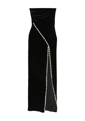 NISSA crystal-embellished velvet maxi dress - Black