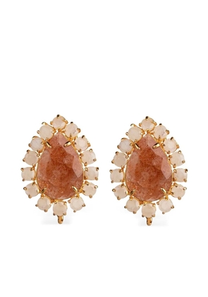 Bounkit Jewelry sunstone moonstone earrings - Gold